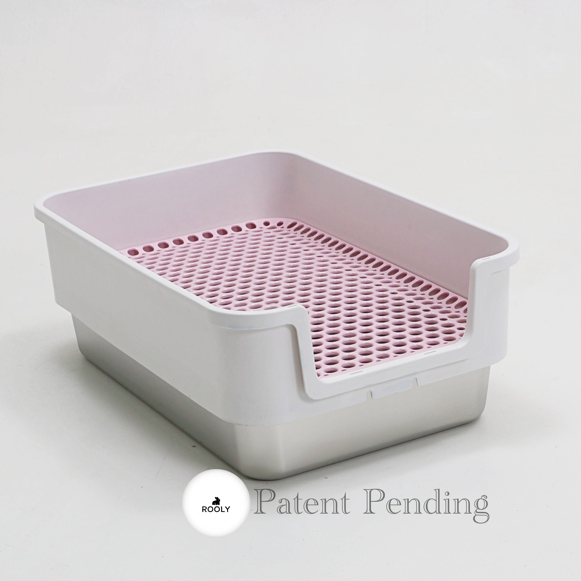 ROOLY Stainless Rabbit Litter Box - Short Side Entrance