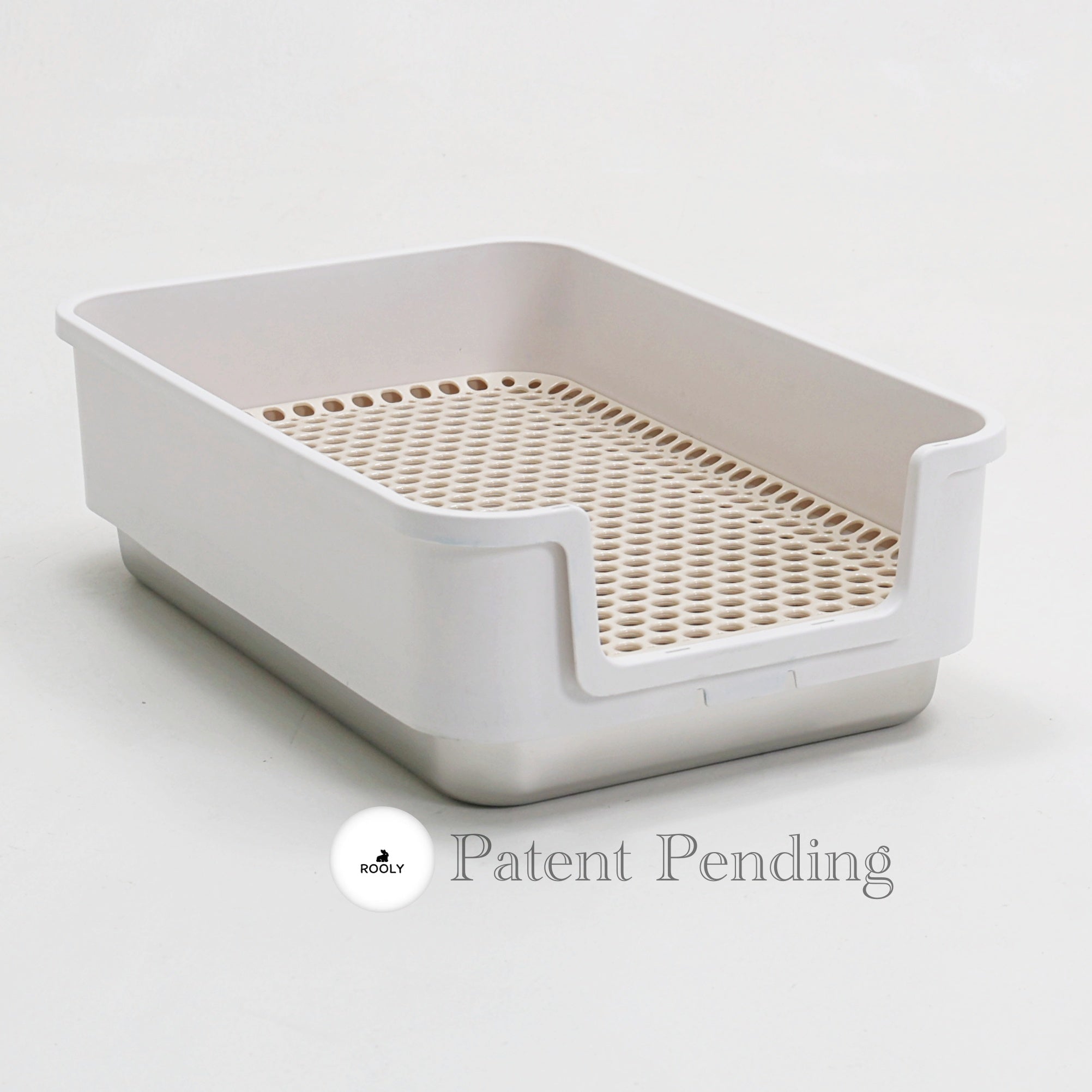 ROOLY Stainless Rabbit Litter Box - Short Side Entrance (Low Height)