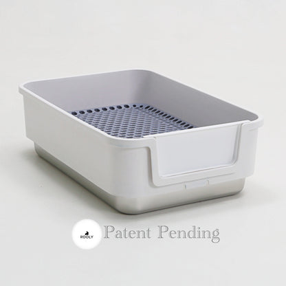 ROOLY Stainless Rabbit Litter Box - Short Side Entrance (Low Height)