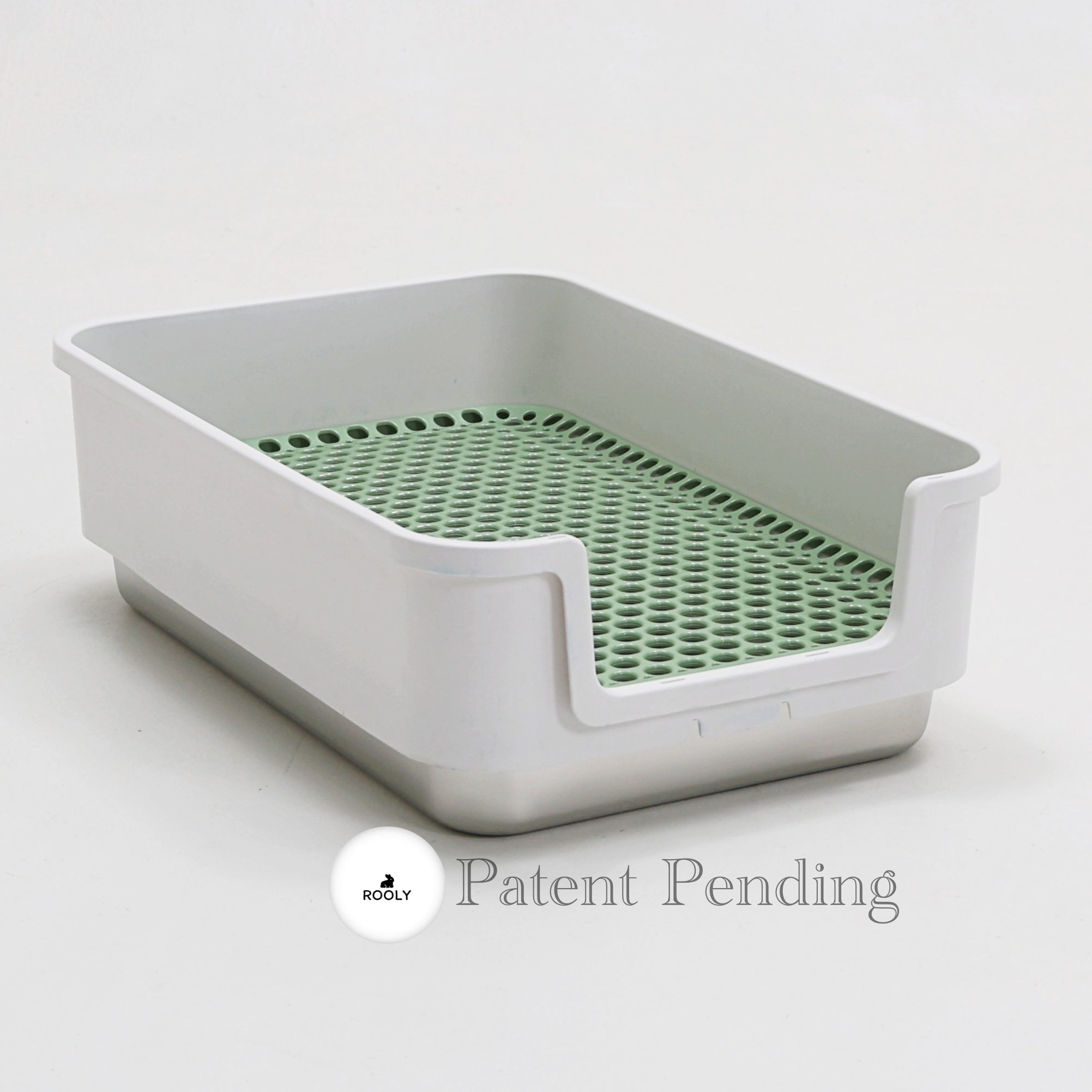 ROOLY Stainless Rabbit Litter Box - Short Side Entrance (Low Height)