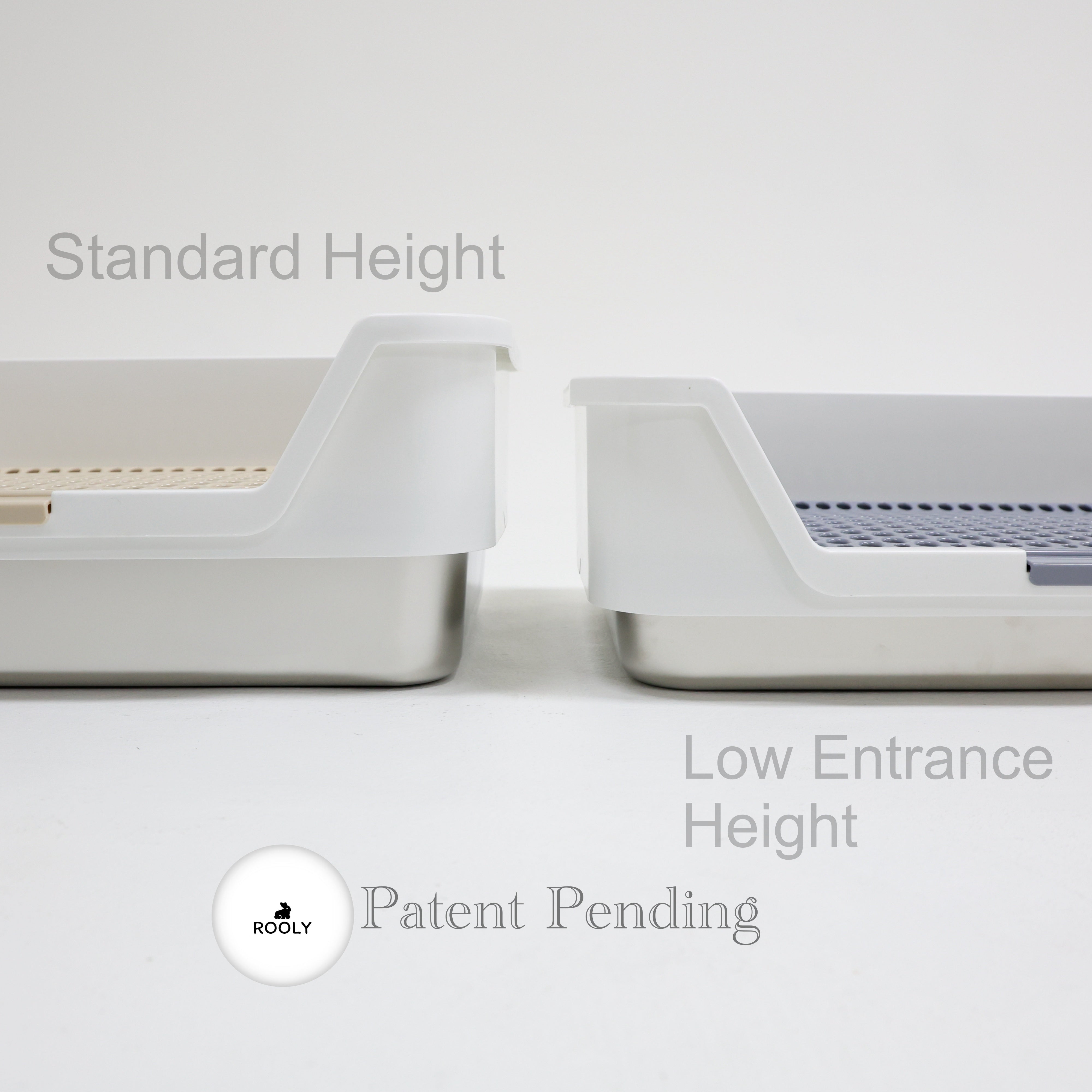 ROOLY Stainless Rabbit Litter Box - Low Entrance